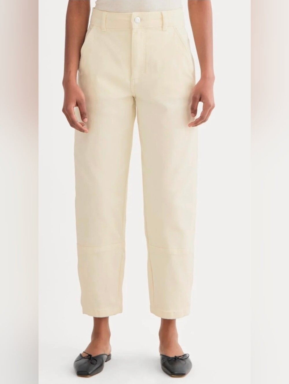 NWOT Everlane Cream Bone Utility Barrel Pant - Size 2